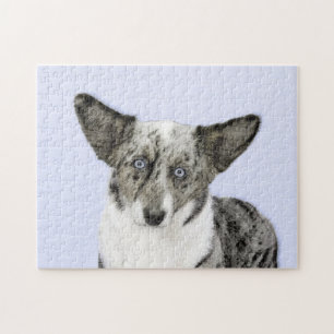 Cardigan Welsh Corgi-målning - Original hundkonst Pussel