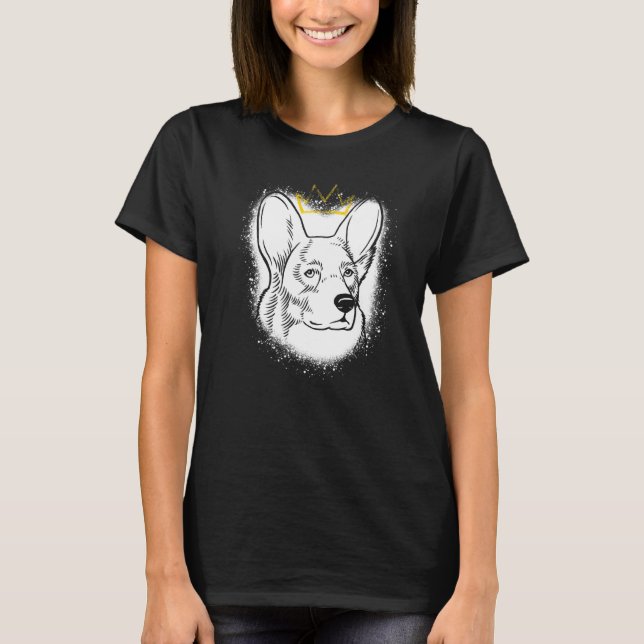 Cardigan Welsh Corgi med Krona T Shirt (Framsida)