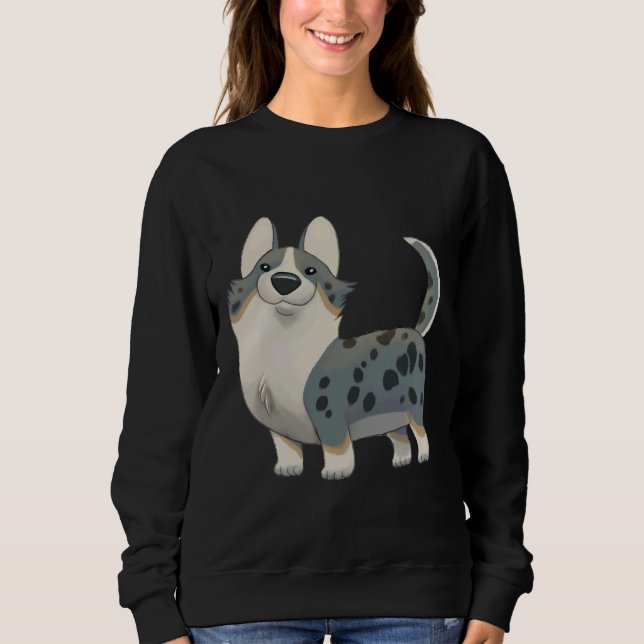 Cardigan Welsh Corgi Merle och Tan T Shirt (Framsida)