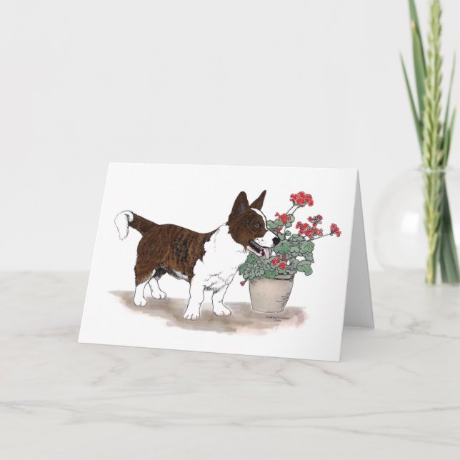 Cardigan Welsh Corgi Notecard ~ Brindle Kort (Framsida)