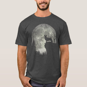 Cardigan Welsh Corgi och Måne Halloween T Shirt