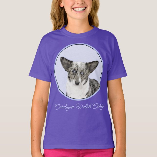 Cardigan Welsh Corgi Painting - Original Dog Art T Shirt (Framsida)