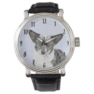 Cardigan Welsh Corgi Painting - Original Hund Art Armbandsur
