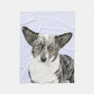 Cardigan Welsh Corgi Painting - Original Hund Art Fleecefilt