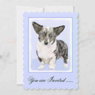 Cardigan Welsh Corgi Painting - Original Hund Art Inbjudningar