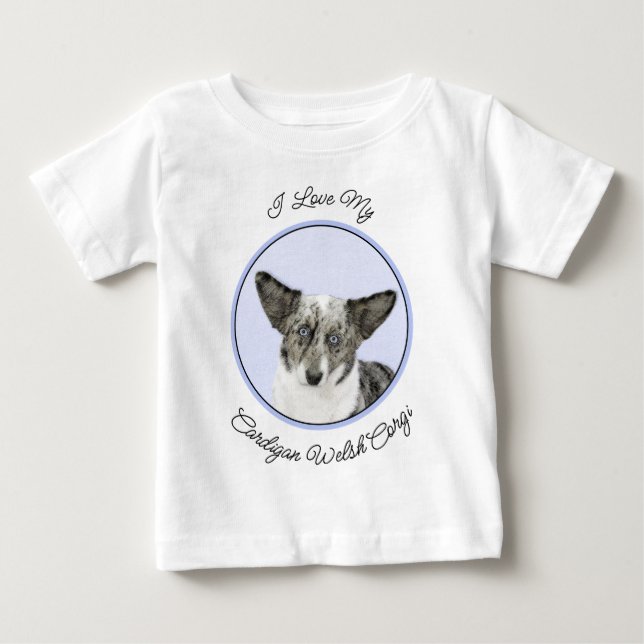 Cardigan Welsh Corgi Painting - Original Hund Art T Shirt (Framsida)