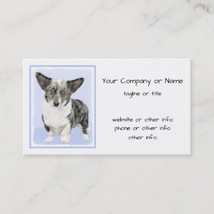 Cardigan Welsh Corgi Painting - Original Hund Art Visitkort