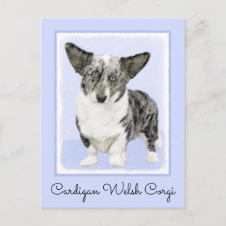 Cardigan Welsh Corgi Painting - Original Hund Art Vykort
