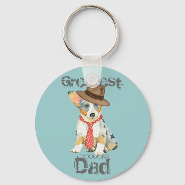 Cardigan Welsh Corgi Pappa Nyckelring (Framsida)