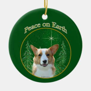 Cardigan Welsh Corgi Peace Julgransprydnad Keramik