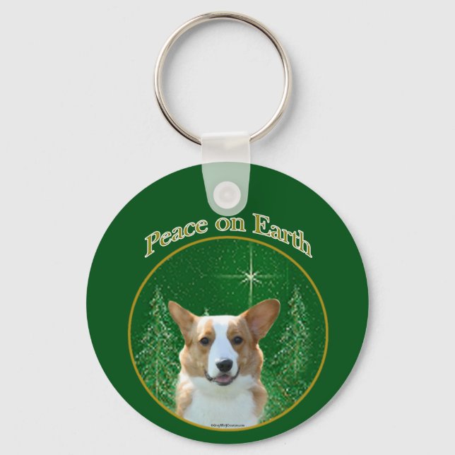 Cardigan Welsh Corgi Peace Nyckelring (Framsida)