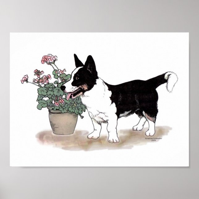 Cardigan Welsh Corgi Print ~ Tricolor Poster (Framsidan)
