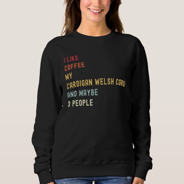Cardigan Welsh Corgi Retro Hund och kaffe T Shirt (Framsida)