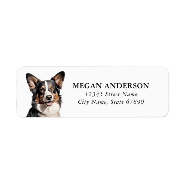 Cardigan Welsh Corgi Returetiketters Returadress Etikett (Framsidan)