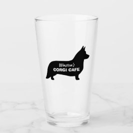 Cardigan Welsh Corgi Silhouette Anpassningsbar Hun Glaskopp