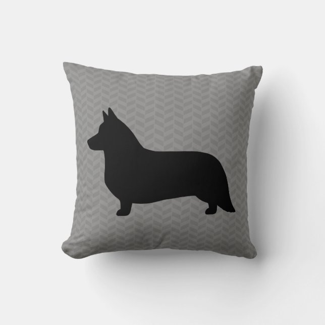 Cardigan Welsh Corgi Silhouette Kudde (Framsida)