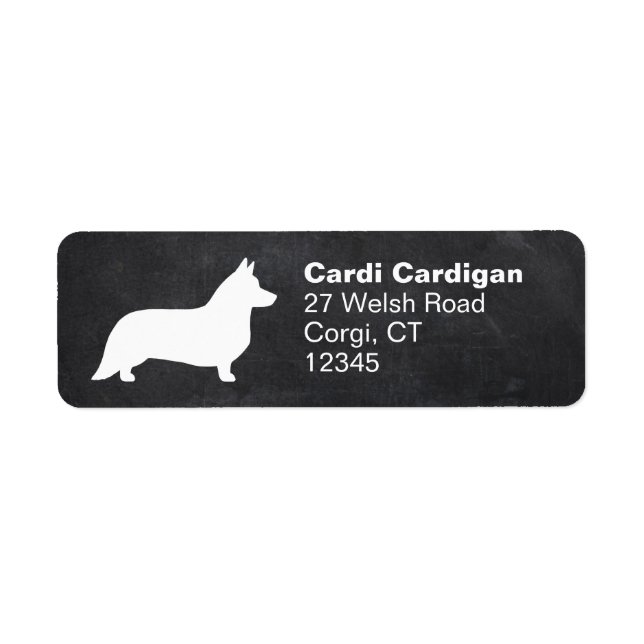 Cardigan Welsh Corgi Silhouette Returadress Etikett (Framsidan)