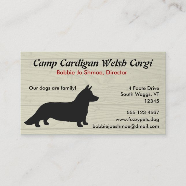 Cardigan Welsh Corgi Visitkort (Framsida)