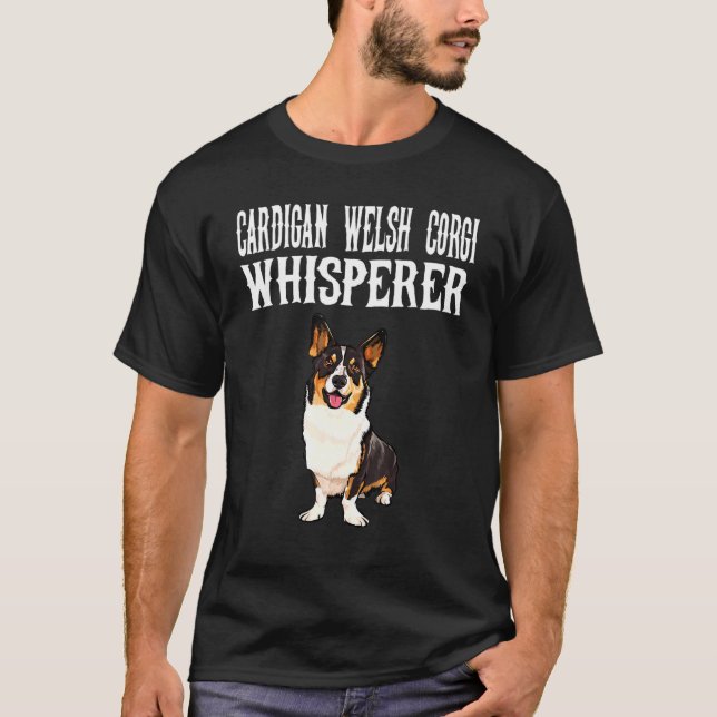 Cardigan Welsh Corgi Vispar Hund T Shirt (Framsida)
