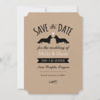 Cardigan Welsh Corgis Bröllop Save the Date