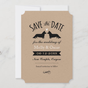 Cardigan Welsh Corgis Bröllop Save the Date Spara Datumet