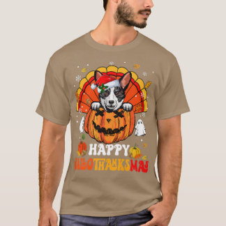 Cardigan Welsh Corgis Hund Lycklig Hallothanksmas T Shirt