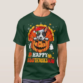 Cardigan Welsh Corgis Hund Lycklig Hallothanksmas  T Shirt