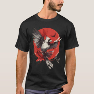 Cardinal 3 Japansk Röd Sol Bläck Konsthantverk. De T Shirt