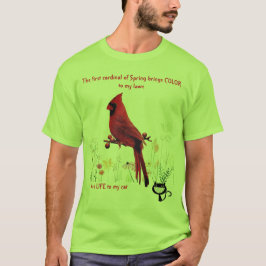 Cardinal Bird Funny Cat Lover's T Shirt