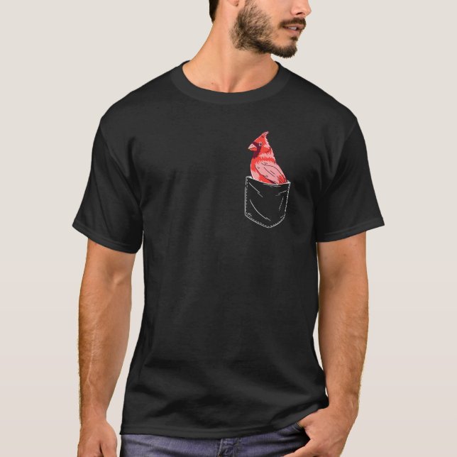 Cardinal Bird Red Cardinal Pocket T Shirt (Framsida)
