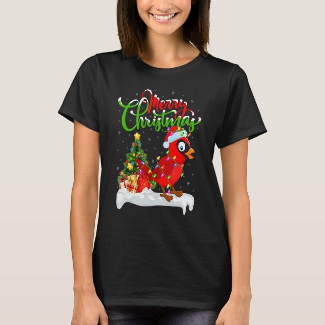 Cardinal Bird  Xmas Decoration Santa Cardinal Chri T Shirt (Framsida)