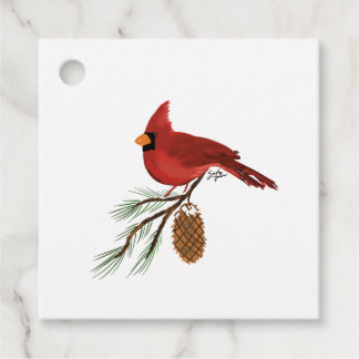 Cardinal Gift Tags - Square Gåvor Etiketter