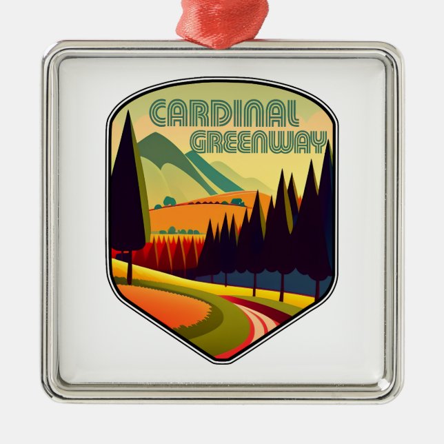 Cardinal Greenway Indiana Färger Julgransprydnad Metall (Framsidan)