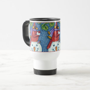 CARDINAL GUARDING SNÖGUBBE, CUTE CHRISTMAS REDBIRD RESEMUGG