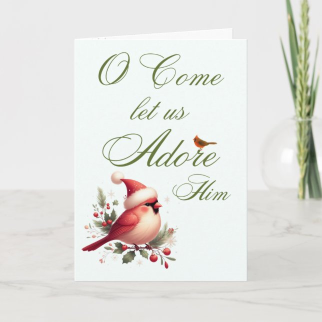 Cardinal Hymn Lyric Christmas Card Kort (Framsida)