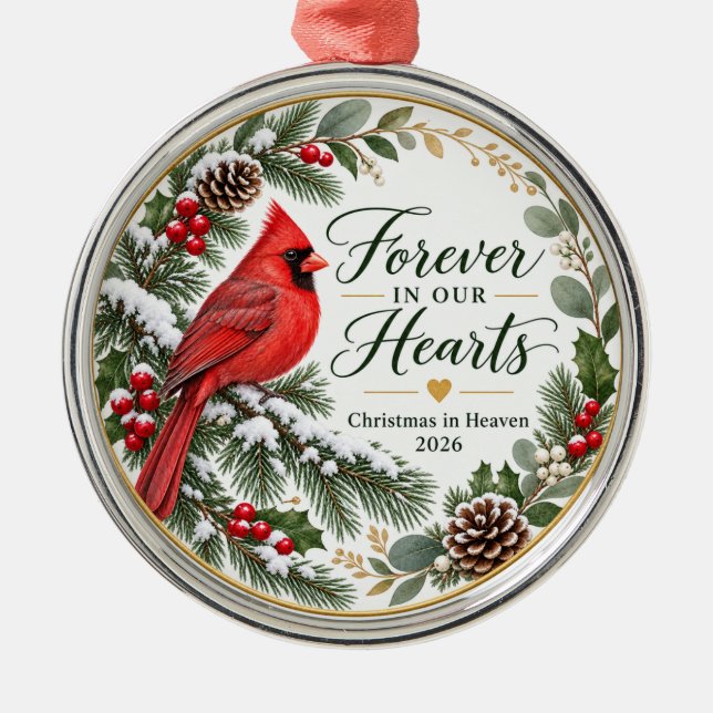 Cardinal Minnes Jul Ornament 2026 | För evigt (Framsidan)