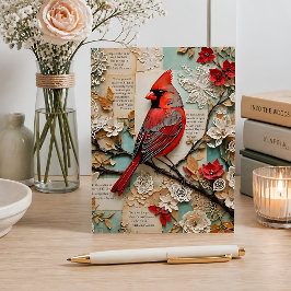 Cardinal Mixed Media Vykort