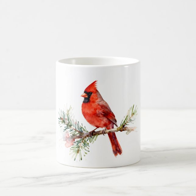 Cardinal on a Fir Branch Kaffemugg (Center)
