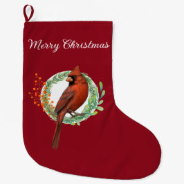 Cardinal On A Wreath Christmas Stocking Stor Julstrumpa