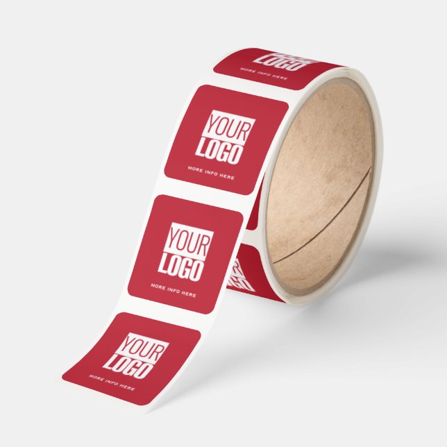 cardinal   red - custom logo  fyrkantigt klistermärke (Rulle)