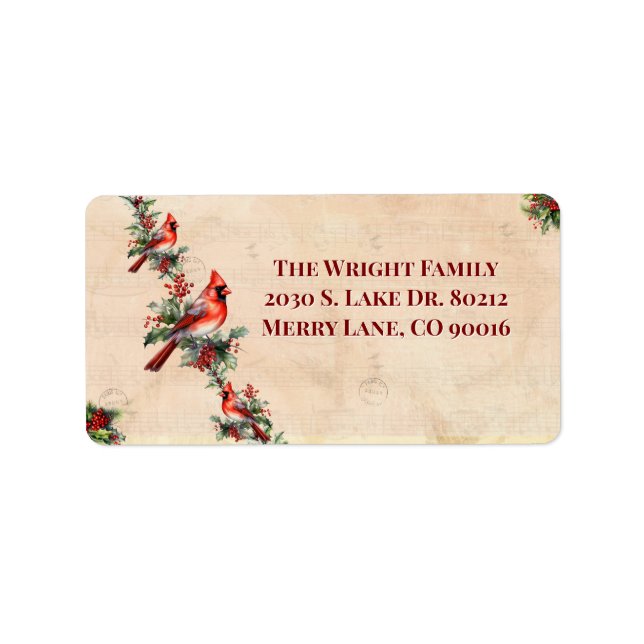 Cardinal Return Address Label Adressetikett (Framsidan)