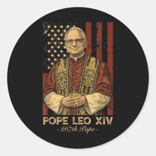 Cardinal Robert Francis Prevost Pope Leo Xiv Ameri Runt Klistermärke