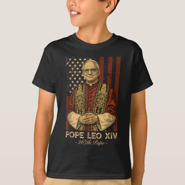 Cardinal Robert Francis Prevost Pope Leo Xiv Ameri T Shirt (Framsida)