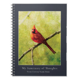Cardinal Songbird Notebook | Nature Art Journal Anteckningsbok