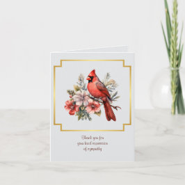 Cardinal Sympathy Thank You Folded Note Card Anteckningskort