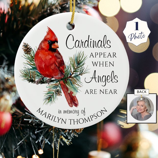 Cardinals Appear When Angels Are Near Photo Julgransprydnad Keramik (Skapare uppladdad)