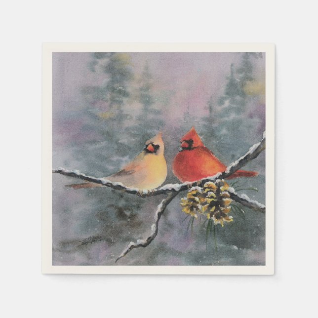 CARDINALS & GRÄS CONES by SHARON SHARPE Pappersservett (Framsidan)
