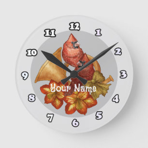 Cardinals Horn Clock Rund Klocka
