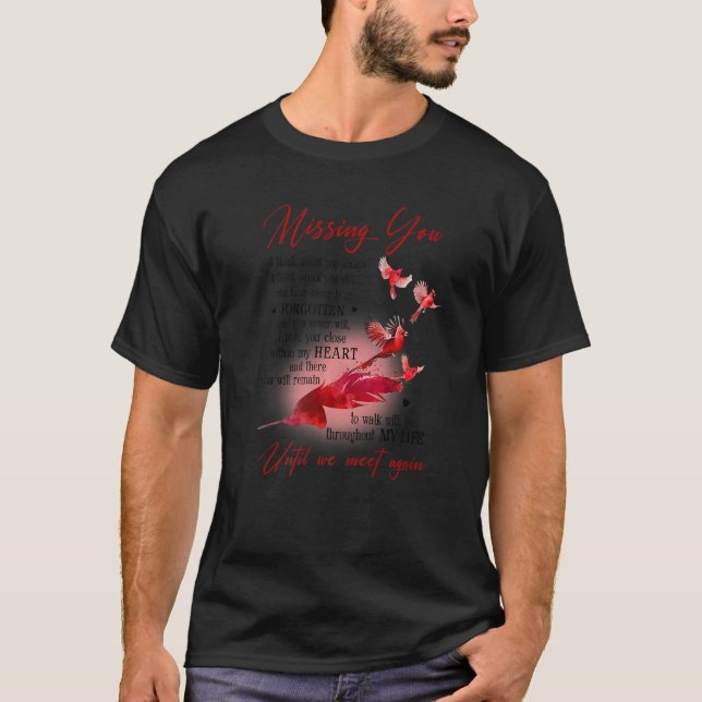 Cardinals I Think About You Always Guardian Angel  T Shirt (Framsida)