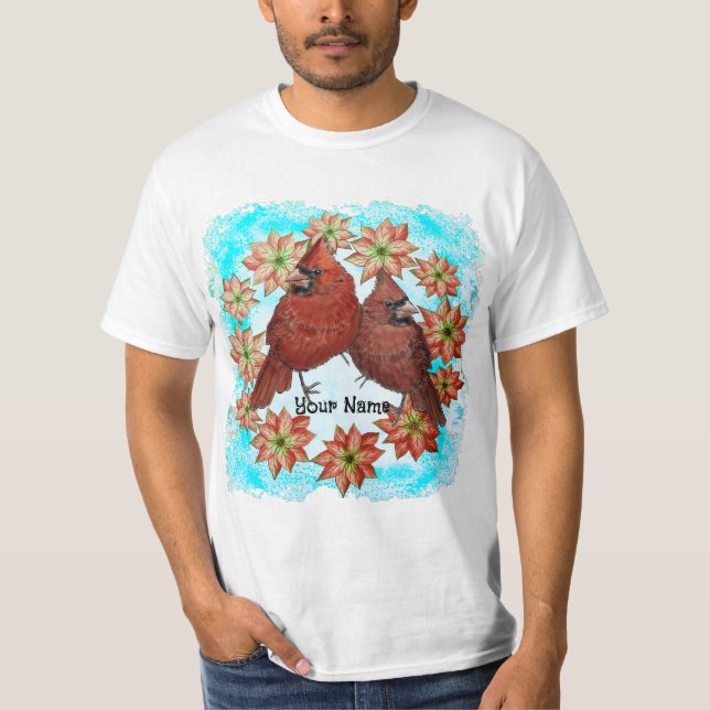 Cardinals Poinsettias T Shirt (Framsida)